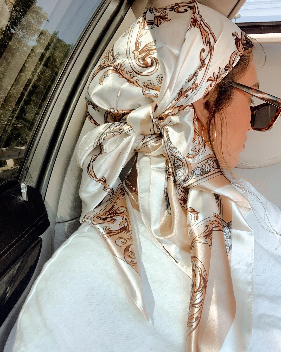 Silk Scarf Square - Satin Square Scarf Women Muslim Hijab