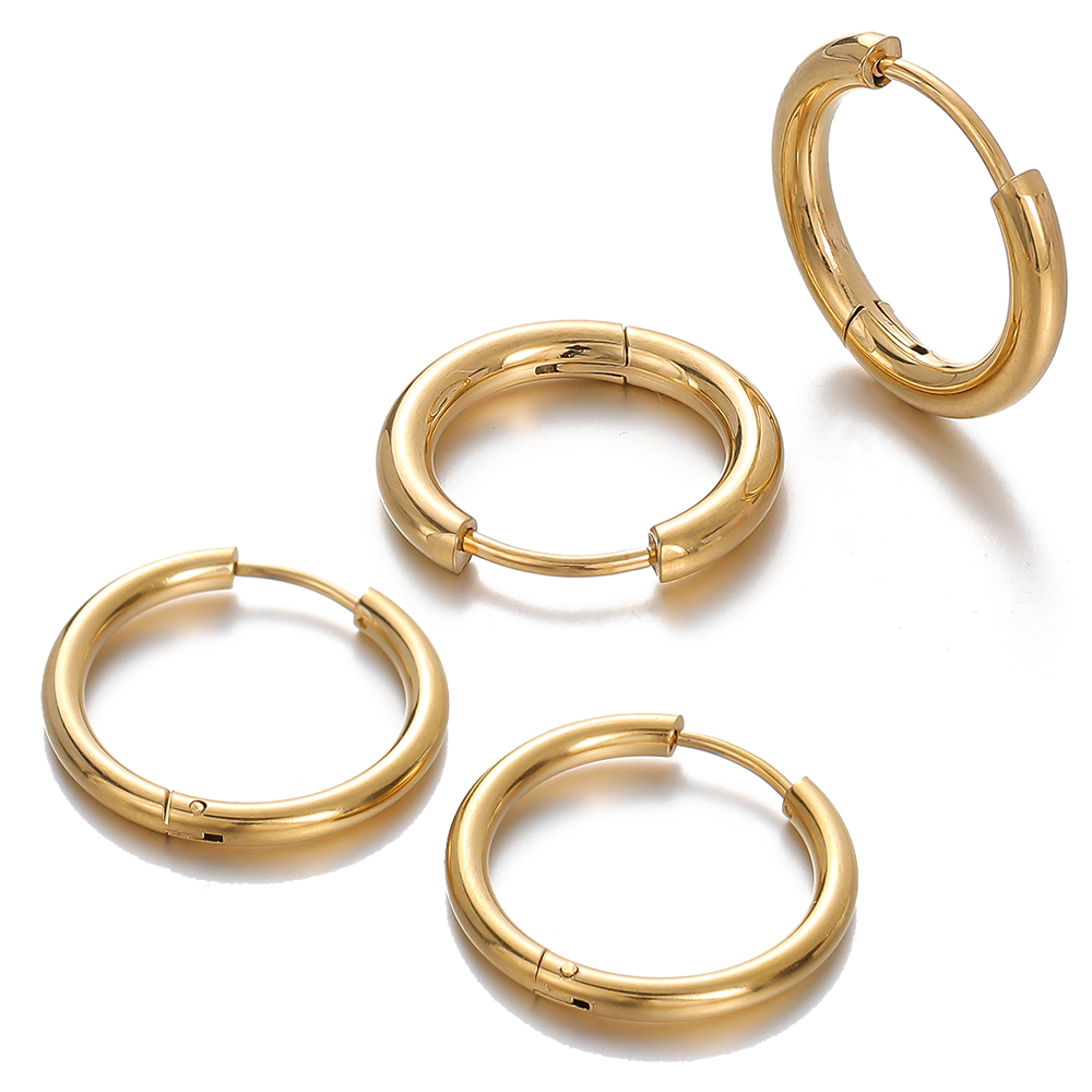Women'S Y2K Accessories - 2 pcs 8/10/12/14/16/18mm Stainless Steel Hoop