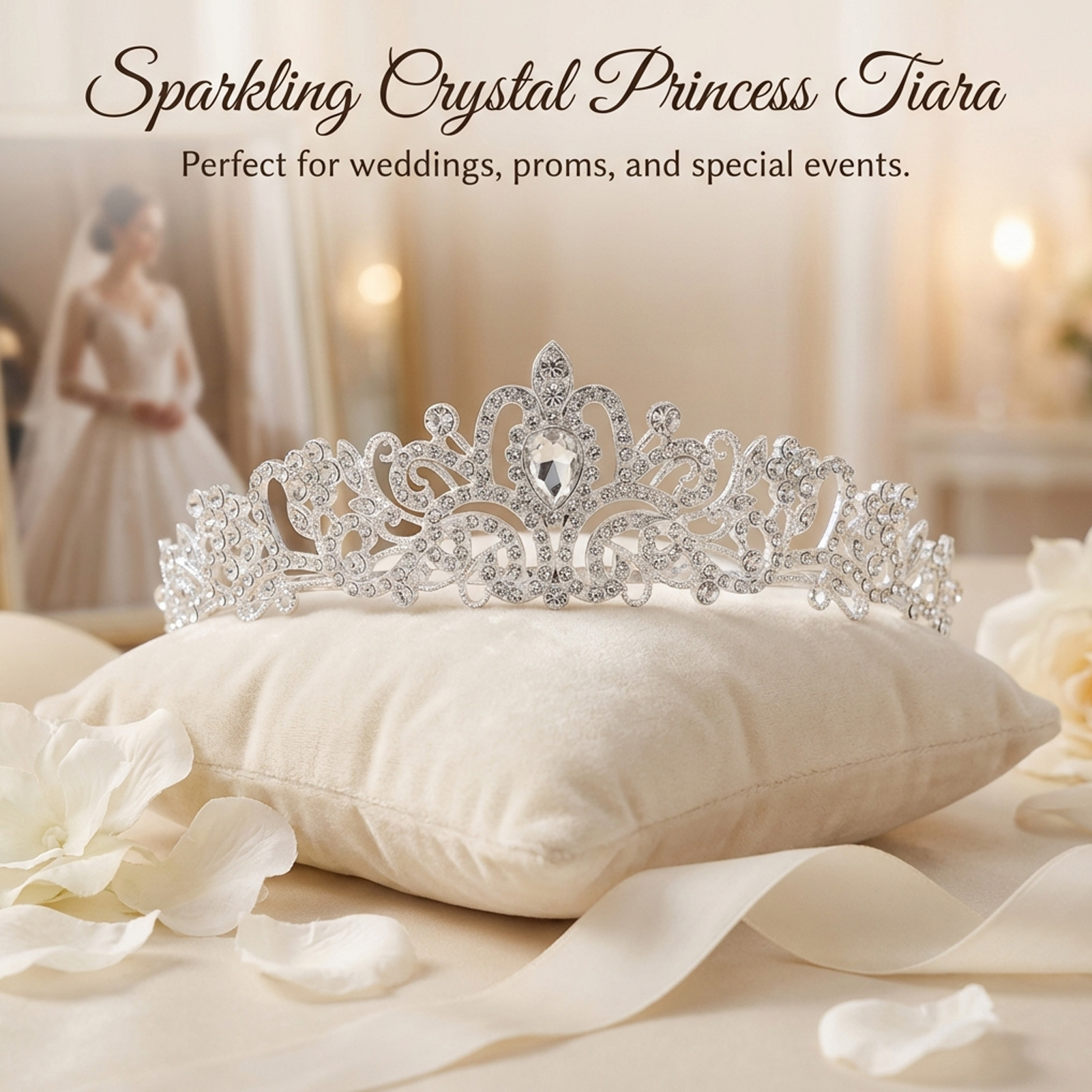 Elegant Bridal Crown Sparkly R - огляд і ціна Women Accessories Jewelry
