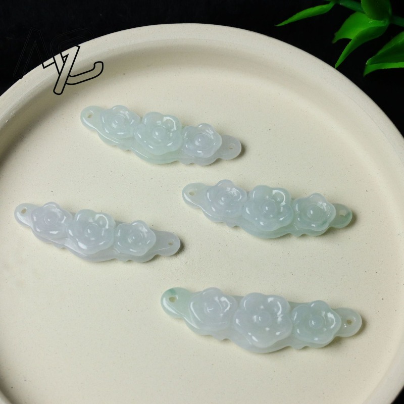 1pc Natural Jadeite Emerald Fl - огляд і ціна Women Accessories Jewelry