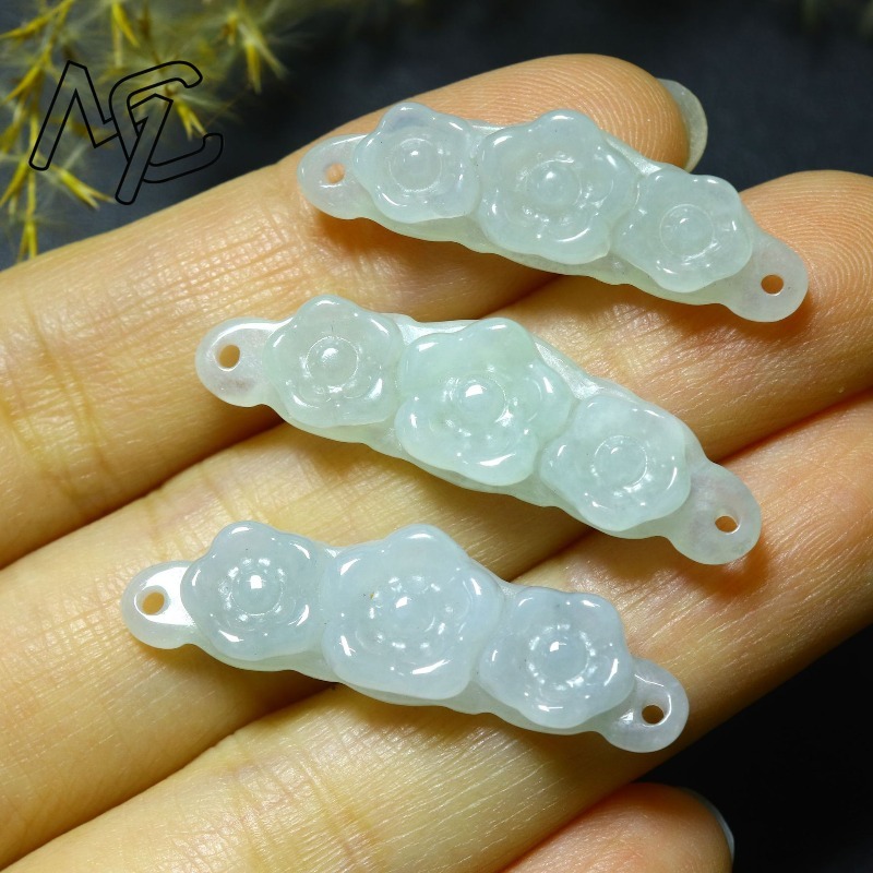 1pc Natural Jadeite Emerald Fl - огляд і ціна Women Accessories Jewelry