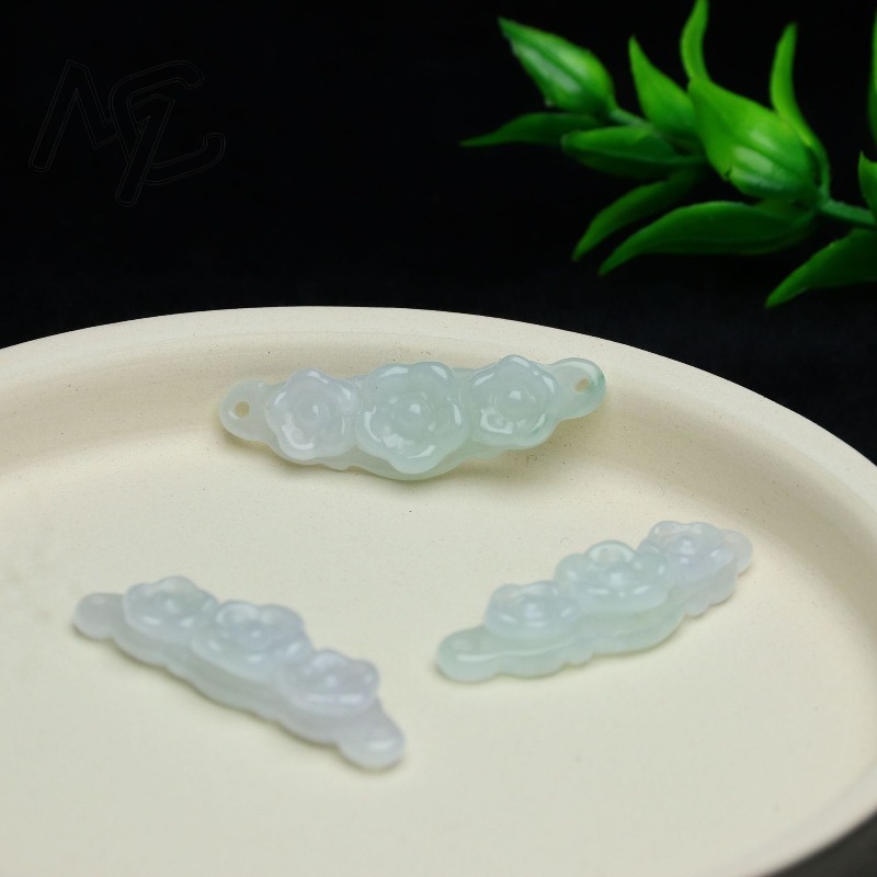 1pc Natural Jadeite Emerald Fl - огляд і ціна Women Accessories Jewelry