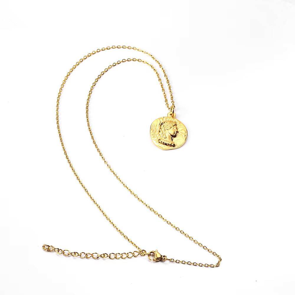 Stainless Steel Gold Plated Qu - огляд і ціна Coin Necklace Delicate