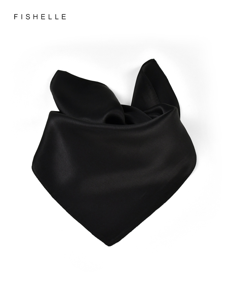 Solid color black pure silk sc - огляд і ціна Silk Scarf Square
