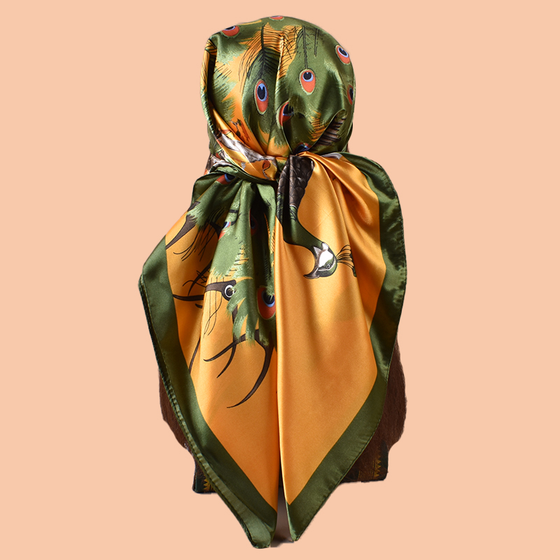 1PC Ladies Large Square Scarf  - огляд і ціна Silk Scarf Square